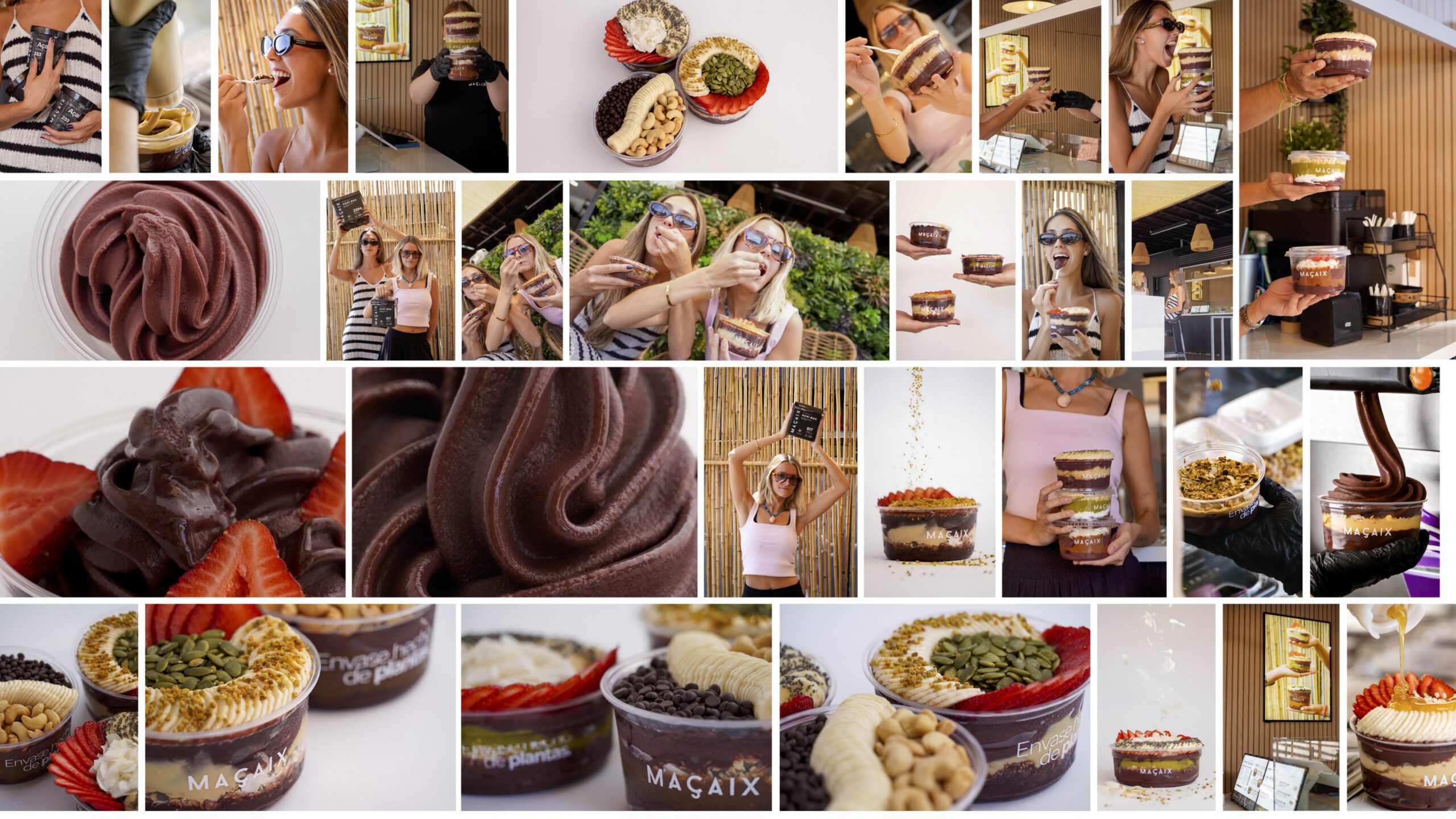 Diseño de producto, branding y contenido visual para marca gastronómica Macaix