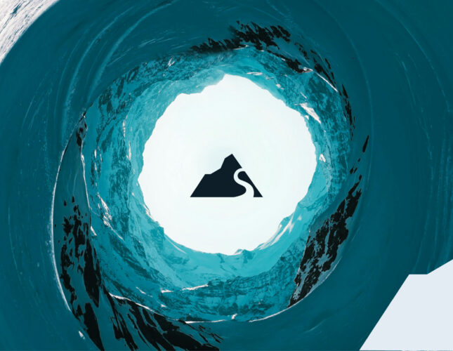 Isotipo de The Sign Studio en composición abstracta inspirada en el agua, diseño conceptual que representa creatividad, estrategia y enfoque visual del estudio.