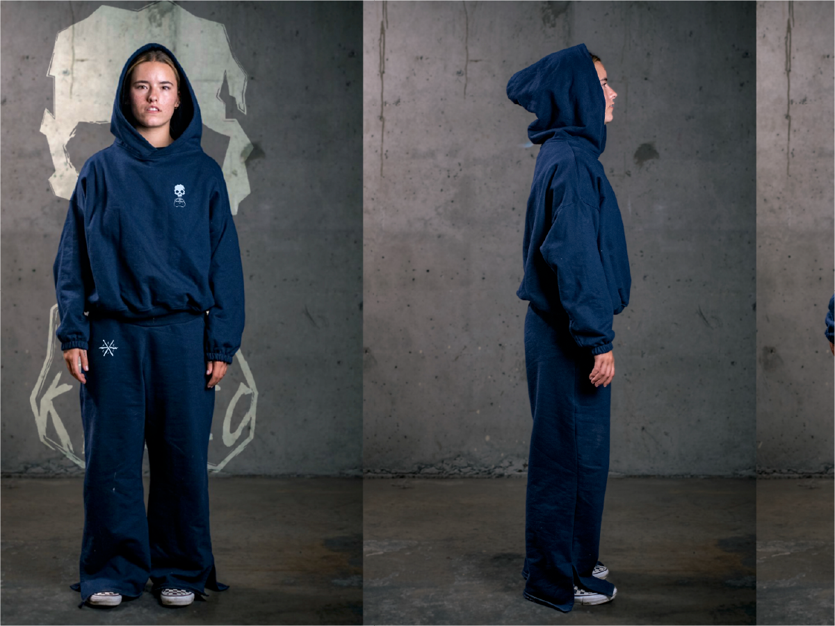 Aplicación de identidad visual de Kraneo en vestuario, diseño de marca y producto desarrollado por The Sign Studio